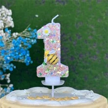 Nến sinh nhật số Sparkly Bees & Floral Trang trí bánh tiệc kỷ niệm Lễ kỷ niệm Nến sinh nhật người lớn Không khí Nến sinh nhật số thủ công DIY, Ngày lễ tình nhân trở lại trường - Nhiều màu - Xem 10