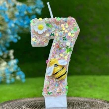 Nến sinh nhật số Sparkly Bees & Floral Trang trí bánh tiệc kỷ niệm Lễ kỷ niệm Nến sinh nhật người lớn Không khí Nến sinh nhật số thủ công DIY, Ngày lễ tình nhân trở lại trường - Nhiều màu - Xem 8