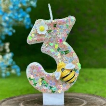 Nến sinh nhật số Sparkly Bees & Floral Trang trí bánh tiệc kỷ niệm Lễ kỷ niệm Nến sinh nhật người lớn Không khí Nến sinh nhật số thủ công DIY, Ngày lễ tình nhân trở lại trường - Nhiều màu - Xem 5