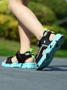 New Summer Open Toe Sandals For Kids, Boys & Girls Breathable Anti-Skid Soft Sole Beach Shoes Light-Weight Sports Sandals, Suitable For Campus, Beach, Casual, Daily Wear, Sports