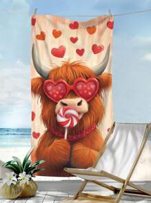 1pc Marine Life Starfish Shell Pattern Beach Towel, Microfiber Rectangular Printed Beach Wrap Shawl, Bath Towel Summer Holiday Bathroom DecorTravel Essentials Travel Accessories Beach Essentials - Multicolor - View 2