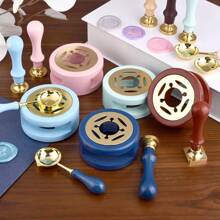2 Pcs/Set Retro Sealing Wax Furnace Stove Pot Wood Handle Sealing Wax Spoon Wax Sealing Decorative For Candle Stamp Wax Stamp