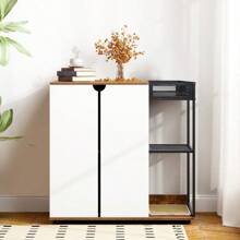 Litter Box Enclosure For 2 Cats.Cat Litter Box Furniture,Enclosed Cat Litter Boxes,Cat Furniture Cabinet,Rustic Brown - 彩色 - 查看 3