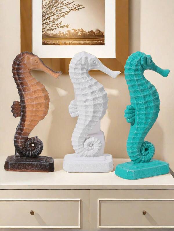 Mediterranean Style Home Decorations Resin Seahorse Shell Living Room Cabinet Decoration Ocean Theme Restaurant Decoration Gifts Birthday Graduation