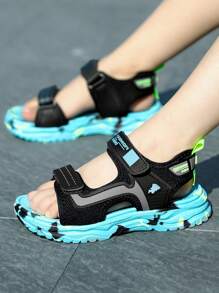 New Summer Open Toe Sandals For Kids, Boys & Girls Breathable Anti-Skid Soft Sole Beach Shoes Light-Weight Sports Sandals, Suitable For Campus, Beach, Casual, Daily Wear, Sports