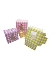 Set de 5 cajas de embalaje transparentes con diseño de conejo de dibujos animados, para empaquetar pasteles de cumpleaños, regalos de Pascua, decoraciones de fiesta festiva, caja de regalo de conejito de Pascua - Multicolor - Ver 3