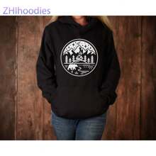 Cozy Cabin Camping Hoodie For An Outdoorsy Adventure| Mountain Night Hoodies For Women And Men| Plus Size Hoodies Available - Classic Black - View 1