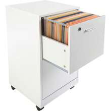 Lavish Home File Cabinet - 2-Drawer Cabinet With Lock And Deep Drawer Storage - Rolling Filing Cabinet For Under The Desk, Home, Or Office (White) - White - View 3