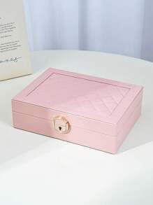 1pc Multi-Layer Leather Locked Jewelry Storage Box & 3-Layer Acrylic Jewelry Box, Suitable For High Capacity, Anti-Oxidation Earrings, Rings, Watches, Necklaces, Bracelets, Stackable Storage Box, Jewelry Earrings, Necklaces, Bracelets, Watches Display Storage Box, Elegant Display Packaging Storage Device, Ideal Gift For Wife's Room Decor, Home Decor, Bathroom Decor, Bedroom Decor. Valentine's Day