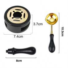 2 Pcs/Set Retro Sealing Wax Furnace Stove Pot Wood Handle Sealing Wax Spoon Wax Sealing Decorative For Candle Stamp Wax Stamp