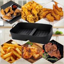 3 pièces/set Plateau de cuisson en silicone pour friteuse à air AF500, réutilisable, convient à 1x10,4L et 2x5,2L, matériau alimentaire, accessoire de friteuse à air pour la cuisine et la salle à manger