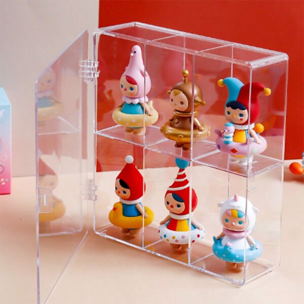 1 pieza /120 piezas - Soporte de exhibición transparente, caja de almacenamiento transparente para organizar y exponer muñecas de caja ciega, estuche de exhibición versátil para minijuguetes y coleccionables - Decoración de oficina, decoración para el Día de San Valentín