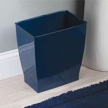 Small Rectangular Bathroom Trash Set Of 2-Navy Blue Waste Can - Navy Blue - View 4