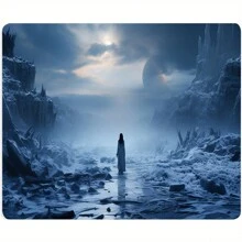 1 pieza Alfombrilla para ratón antideslizante de impresión 3D de días de hielo y nieve, disponible en 4 tamaños