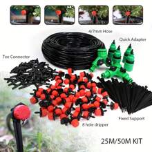 Bộ tưới nhỏ giọt cho vườn, Bộ ống phân phối nước trống 1/4 inch cho hệ thống tưới vườn, Thiết bị tưới nước tự động DIY cho cây trồng, vườn, nhà kính, sân, bồn hoa, bãi cỏ - Nhiều màu - Xem 2
