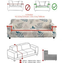 1 件优雅沙发套，牛奶丝面料，防滑弹力全盖沙发套，适用于 1/2/3/4 座沙发，印花花卉图案，适合所有季节 - 彩色 - 查看 14
