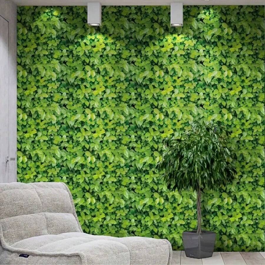 1 Roll Of Unique Style Leaf Pattern Self-Adhesive Wallpaper 17.7inX39.3/118.1/196.8in Waterproof Oil Resistant And Stain Resistant Wallpaper Easy To Clean Suitable For Living Rooms Bedrooms Kitchens Countertops Cabinets Drawers Shelves Home Wall Decoration Removable Furniture Supermarkets Bars Renovation Easy To Install Striped Style Stickers DIY - Mint Green - View 1