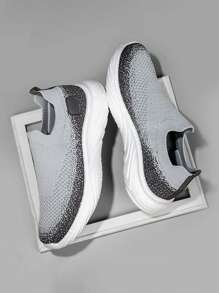 全新女士复古运动鞋软袜鞋防滑跑步鞋学生休闲鞋 - 灰色 - 查看 2