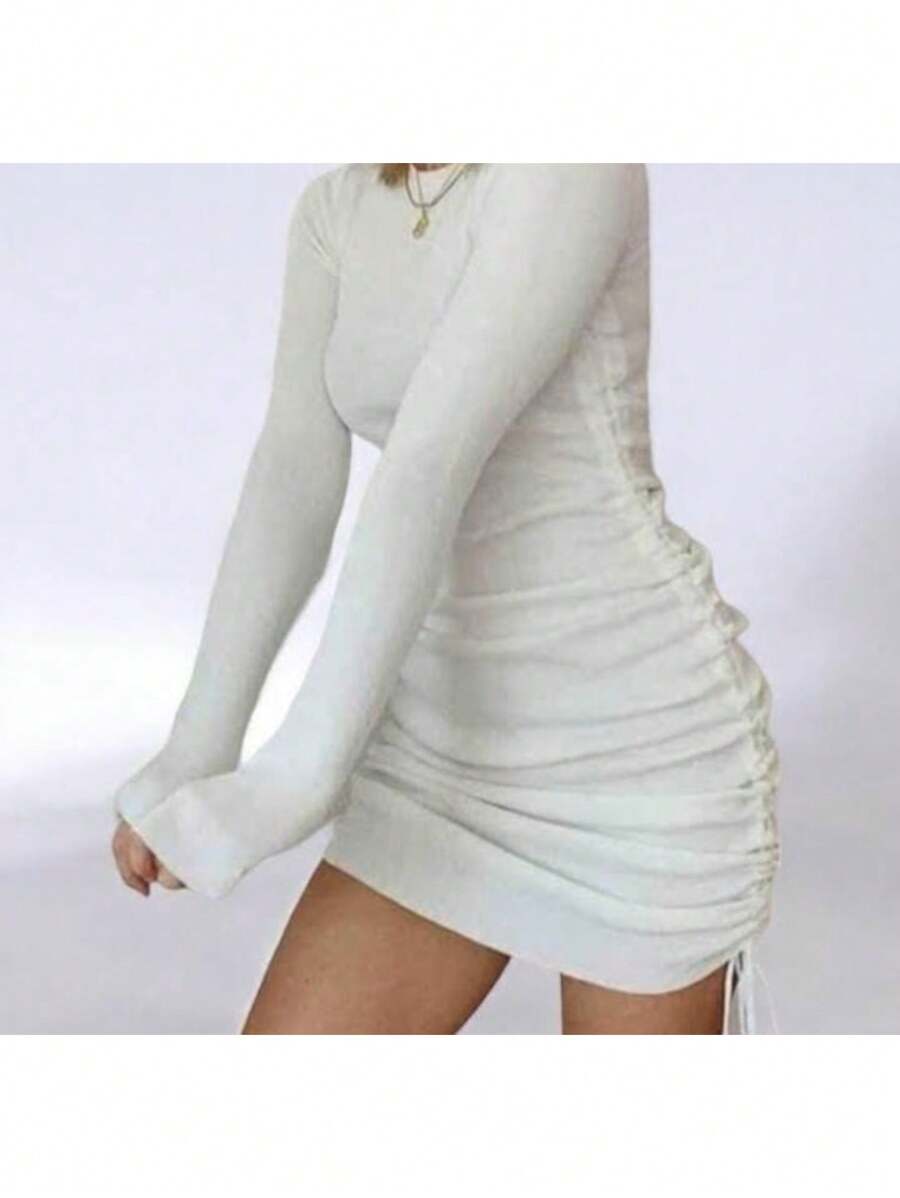 Vestido Jaretas Y Manga Larga - Blanco - Ver 1