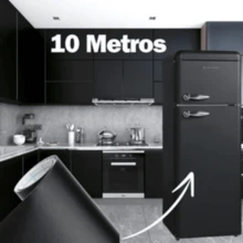 Washable Matte Black Contact Paper Adhesive Wallpaper 45cm X 10 Meters - Black - View 2