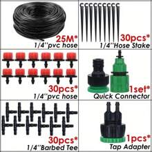 Bộ tưới nhỏ giọt cho vườn, Bộ ống phân phối nước trống 1/4 inch cho hệ thống tưới vườn, Thiết bị tưới nước tự động DIY cho cây trồng, vườn, nhà kính, sân, bồn hoa, bãi cỏ - Nhiều màu - Xem 15
