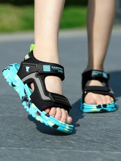 Giày Sandal hở mũi mùa hè mới cho trẻ em, bé trai và bé gái, giày đi biển đế mềm, thoáng khí, chống trượt, giày thể thao nhẹ, thích hợp cho trường học, bãi biển, thường ngày, mặc hàng ngày, thể thao
