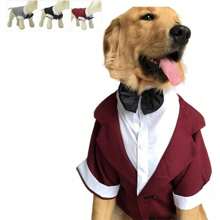 Bulldog Costume Dog Suit Formal Tuxedo With Black Bow Tie Wedding Clothes For Pugs/French Bulldog/English Bulldog/American Pit Bull Black B-XL - Nâu đỏ - Xem 1