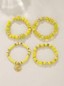 4 Pcs Atmospheric Fashion Retro Bohemian Holiday Souvenir Bracelets