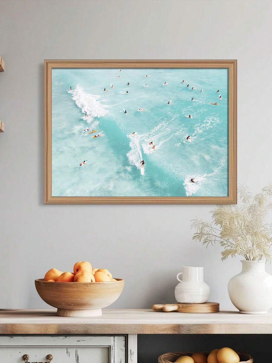 Tranh in trên vải canvas không khung - Hình ảnh người lướt sóng trên bầu trời, phong cảnh bãi biển Bohemian, thích hợp cho phòng khách, phòng ngủ, ký túc xá. - Nhiều màu - Xem 1