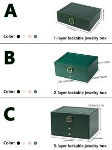 1pc Multi-Layer Leather Locked Jewelry Storage Box & 3-Layer Acrylic Jewelry Box, Suitable For High Capacity, Anti-Oxidation Earrings, Rings, Watches, Necklaces, Bracelets, Stackable Storage Box, Jewelry Earrings, Necklaces, Bracelets, Watches Display Storage Box, Elegant Display Packaging Storage Device, Ideal Gift For Wife's Room Decor, Home Decor, Bathroom Decor, Bedroom Decor. Valentine's Day