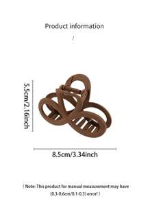 1 pièce Pince à cheveux de style princesse doux et délicat, de texture de haute qualité, de style bohème mignon, simple et élégant, de style loisir et vacances 8,5 cm/3,3 pouces, couleur marron foncé mat, convient aux femmes et aux filles pour l'utilisation quotidienne, queue de cheval haute, trajet, festival, fête, cadeau. Accessoire pour cheveux, pince à cheveux, barrette, pinces à cheveux