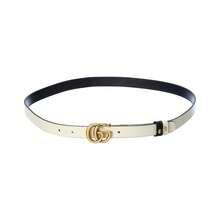 Gucci GG Marmont Thin Reversible Leather Belt - 黑色 - 查看 3