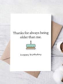 1pc Humorous Birthday Greeting Card With Envelope, Comical Older Than Me Message, High-Quality Paper Material, Versatile For Men, Women, Friends, Family - Ideal For Sibling, Parents & Best Friend Birthday Celebrations - Multicolor - View 12