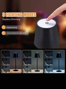1 PC Wireless Table Lamp 5V Rechargeable 3 In 1 Light Colors Changeable Touch Switch Brightness Dimmable Table / Bottle Lamp Black/White Table Lighting For Restaurant Home Nursery Bedroom Outdoor Dining Garden Table
