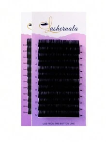 Set di extension ciglia individuali in seta e cashmere morbide e naturali con arricciatura a C, 12 file, in nero opaco, lunghezza 8-15mm, ideali per artiste del trucco e saloni di bellezza - C - Visualizzare 8