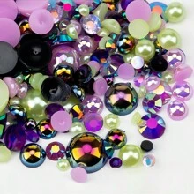 1.060Z，彩色树脂美甲珍珠和水钻用于服装装饰，半圆形平底珍珠用于美甲装饰美甲用品指甲美甲饰品美甲宝石 - 彩色 - 查看 29