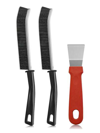 3pcs Crevice Cleaning Brush Set, Hard Bristle Gap Cleaning Tool, Small Cleaning Brushes For Tight Spaces, Multifunctional Brushes For Bathroom, Window, Kitchen, Sink, Corner