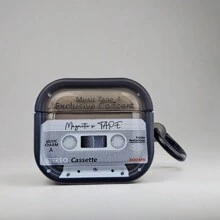 1pc Vintage Cassette Radio Shaped Protective Case Compatible With Airpods Pro 2, AirPods Pro, AirPods 3, AirPods 4 - Black - View 12