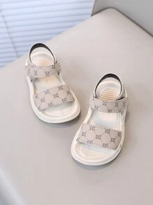 Infants' Fashionable Versatile Non-Slip Rubber Soft Sole Hook And Loop Hook & Loop Strap Sandals, For Toddlers - Beige - View 4