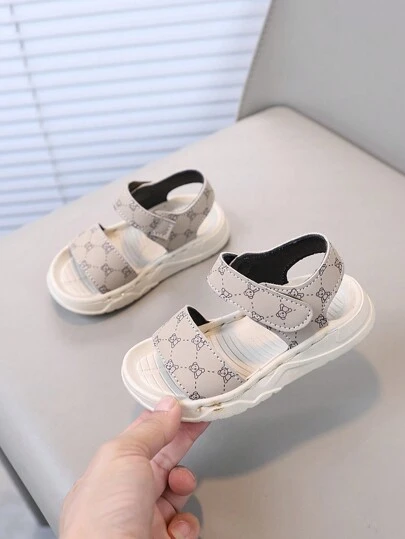 Infants' Fashionable Versatile Non-Slip Rubber Soft Sole Hook And Loop Hook & Loop Strap Sandals, For Toddlers