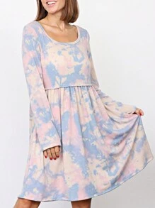 Boho Retro Solid Rayon Cool  Color Mini Dress Short Sleeves Grey Charcoal Olive Navy Small To 3XL Plus Curvy - Màu xanh nhạt - Xem 2