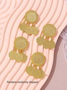 1 Pair Style Butterfly & Coin Metal Alloy Brooch, Women Scarf Clip, Suitable For Wedding, Party, Daily Wear (Pendant Randomly Sent Front And Reverse Side)