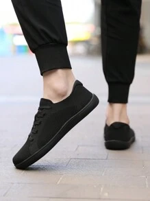 1 Pair Knit Upper Unisex Wide Toe Athletic Shoes, Road Running Shoes, Walking Shoes, Camping Shoes, Breathable Knit Fabric, Wide Toe Trail Running Shoes, Comfortable Lightweight Gym Non-Slip Low-Top Lace-Up Minimalist Barefoot Trainers