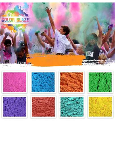 1/10 包 105 克彩色粉末，彩色洒红节粉末，彩色玉米粉，适用于洒红节色彩派对、趣味跑、筹款活动、性别揭晓派对、摄影、生日派对、夏令营、色彩大战、趣味跑、马拉松、彩色摄影派对和节日、家庭聚会等。