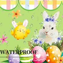 Easter Tablecloth Party Table Cover, Spring Floral And Bunny Eggs Rectangle Table Cloth Plastic Waterproof Easter Party Decoration For Easter Home Kitchen Dinning Tabletop 220x130cm - Multicolor - View 4