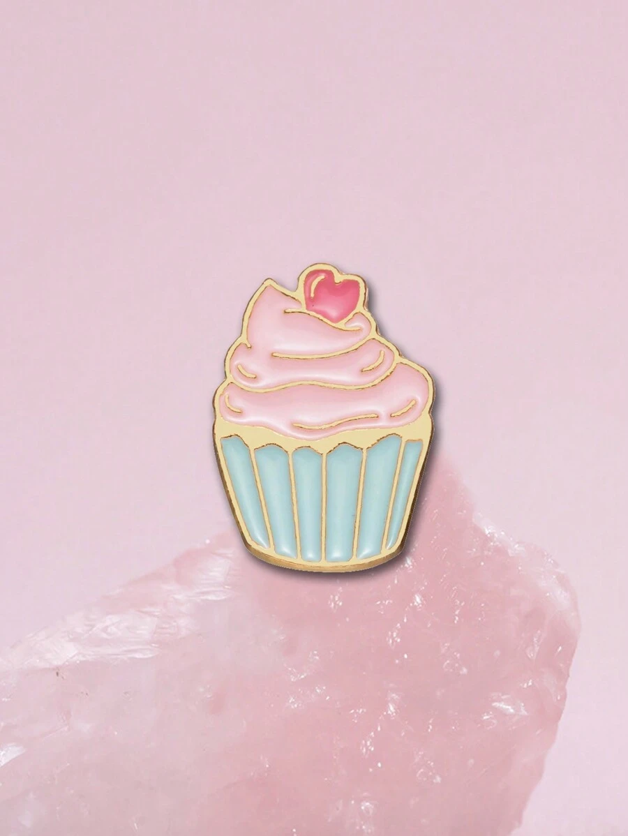 陶瓷釉面指甲、可爱小蛋糕、冰淇淋蛋糕造型、清新森系美食徽章、服装背包配件、金属胸针、行李箱包时尚配饰、服装配饰、合金材质胸针，可用于衣服、包包、学校、韩流、教师用品、包包挂饰、办公配饰、衬衫、夹克、珠宝、圣诞节、万圣节服装配饰、礼物 - 西瓜粉 - 查看 1