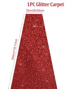 1Pc 75*300/75*500cm Red Sequin Aisle Runner Carpet,Wedding Birthday Ceremony Accessories Carpet Rug,For Event Party Wedding Commercial Decoration,Indoor And Outdoor Decor,Wedding Party Supplies,Home Decor