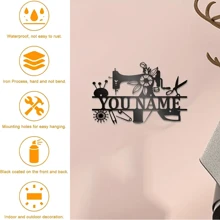 1 Custom Sewing Machine Metal Sign - Personalized Wall Art For Quilting And Tailor Shop Decoration - Style 2 - View 4