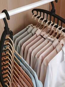 360 Degree Rotating Multi-Functional Household Clothes Drying Rack, Non-Slip Folding Convenient Storage Hanger,Spring,Minimalist,Summer Tops - Black - View 3