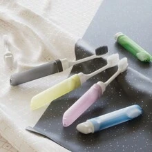 1/5pcs Travel Toothbrush, Travel Toothbrush Set,Mini Toothbrush Soft Portable Toothbrush Travel With Tooth Brush Cover Small Folding Toothbrush Individually Wrapped Home Travel Camping Home Bathroom Decor Fall Decor Back To School